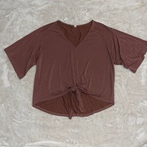 Wishlist brown flutter full sleeves and front at waist, size Small/Medium